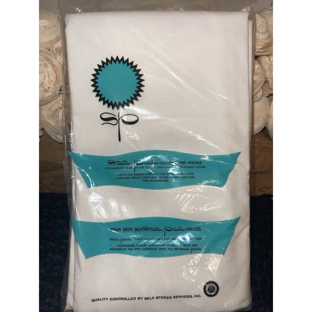 Vintage State Pride Luxury Blend White Queen Pillow‎ Case 42 X 38 Set Of 2